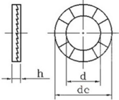 DIN 25201 wedge lock Washer drawing