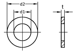 DIN 433 Flat Washer with small O.D. drawing