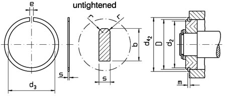 DIN 5417 / M3200 Type SP Snap Rings drawing