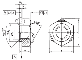 DIN 929, A2 Stainless Steel Hex Weld Nut drawing