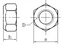 DIN 980M Stainless Steel All Metal Lock Nut drawing