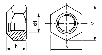 DIN 980V Stover Cone Lock Nut drawing