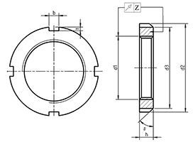 DIN 981 KM Type Bearing Lock Nuts drawing