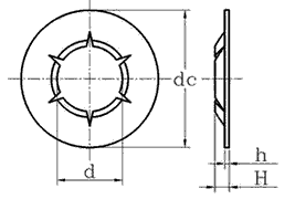 Push-on Starlock Washers drawing